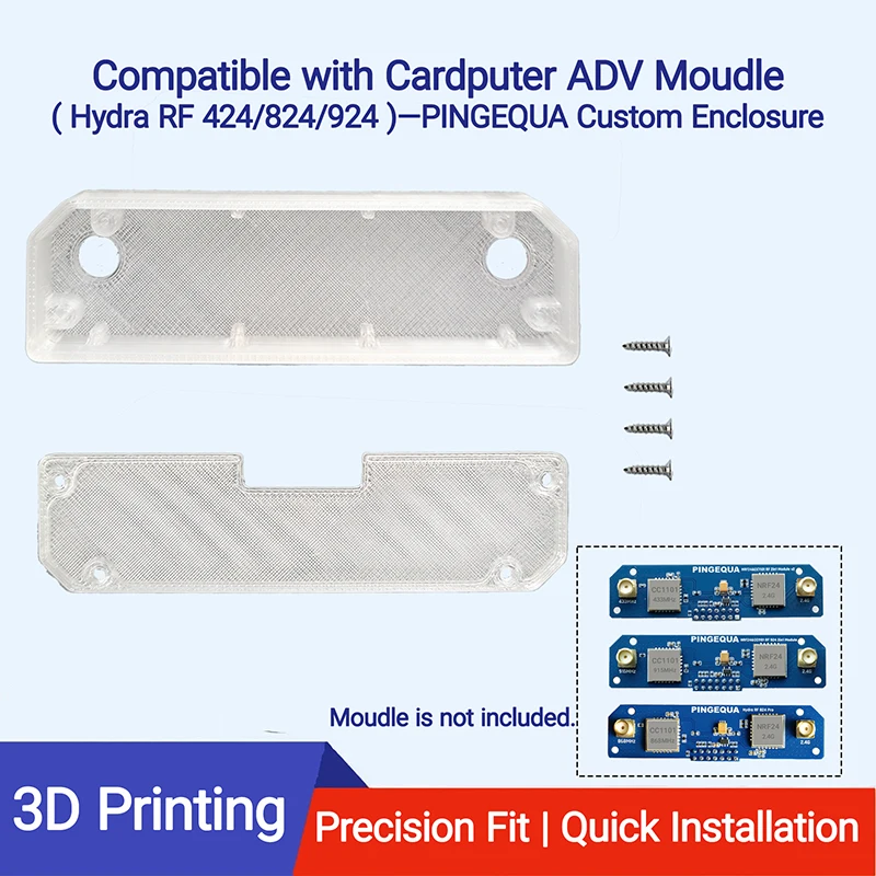 PINGEQUA Case for M5Stack Cardputer ADV Module - Hydra RF 424/824/924 — 3D Printed Precision Shell with Screw Mounts & Vents