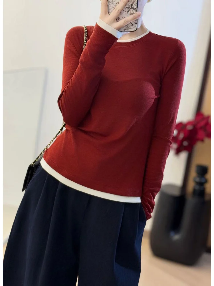 

Футболка Petite Aesthetic Cloud Embrace Long Sve, женская базовая футболка из лиоцелевой ткани премиум-класса, повседневная, облегающая, цветная