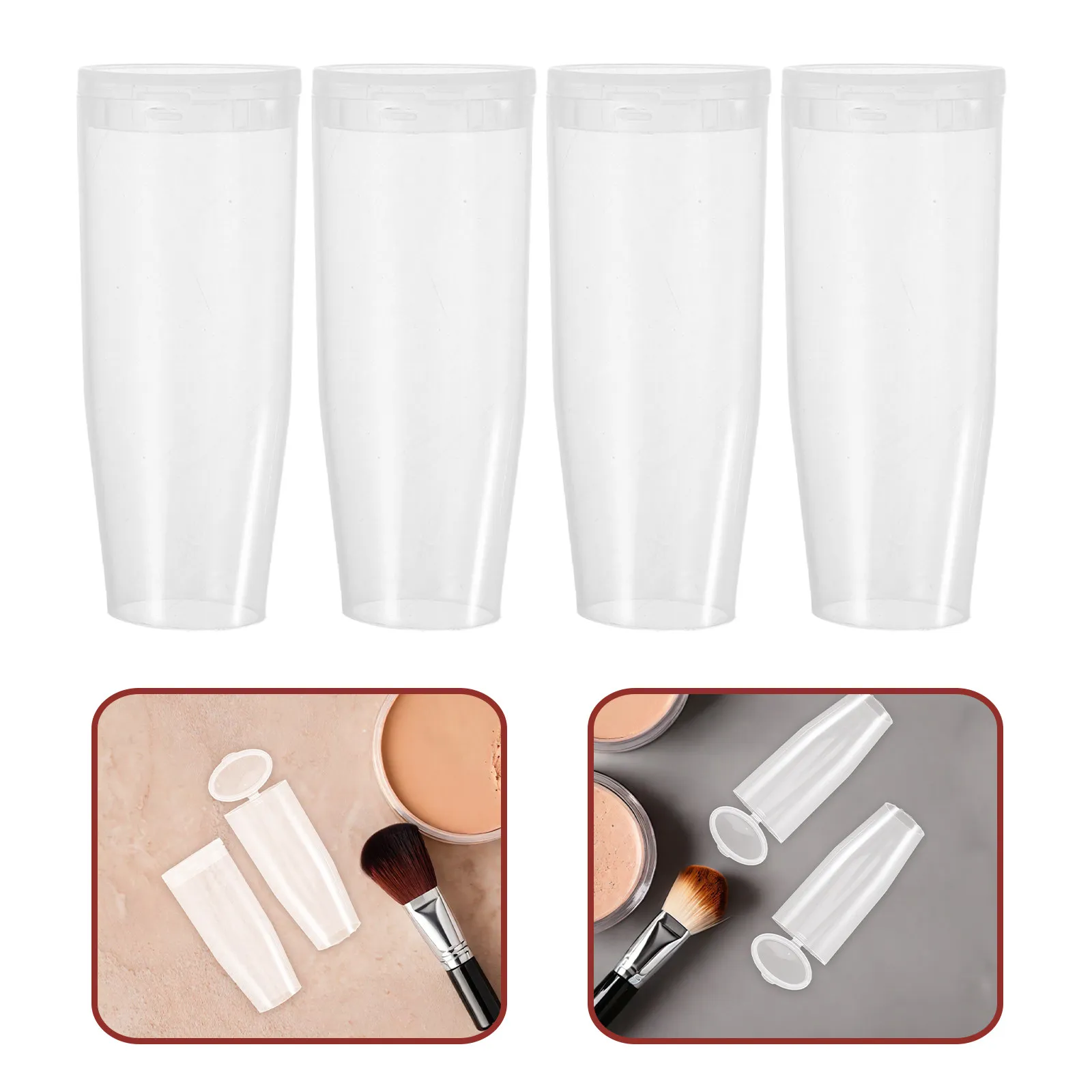 10Pcs Transparent Makeup Brush Protector Sleeve Covers Dustproof Cap for Foundation Eye Shadow Brushes Portable