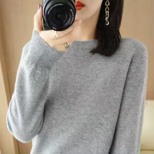 Autumn And Winter Cashmere Sweater Women's Crew Neck Pullover Casual Knitted Top Women's Short Undercoat Fashion 18 Colors - Image 20