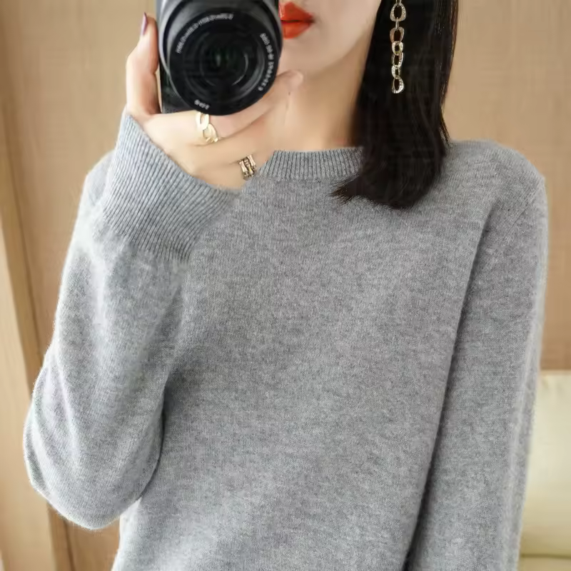 Autumn And Winter Cashmere Sweater Women's Crew Neck Pullover Casual Knitted Top Women's Short Undercoat Fashion 18 Colors - Image 20