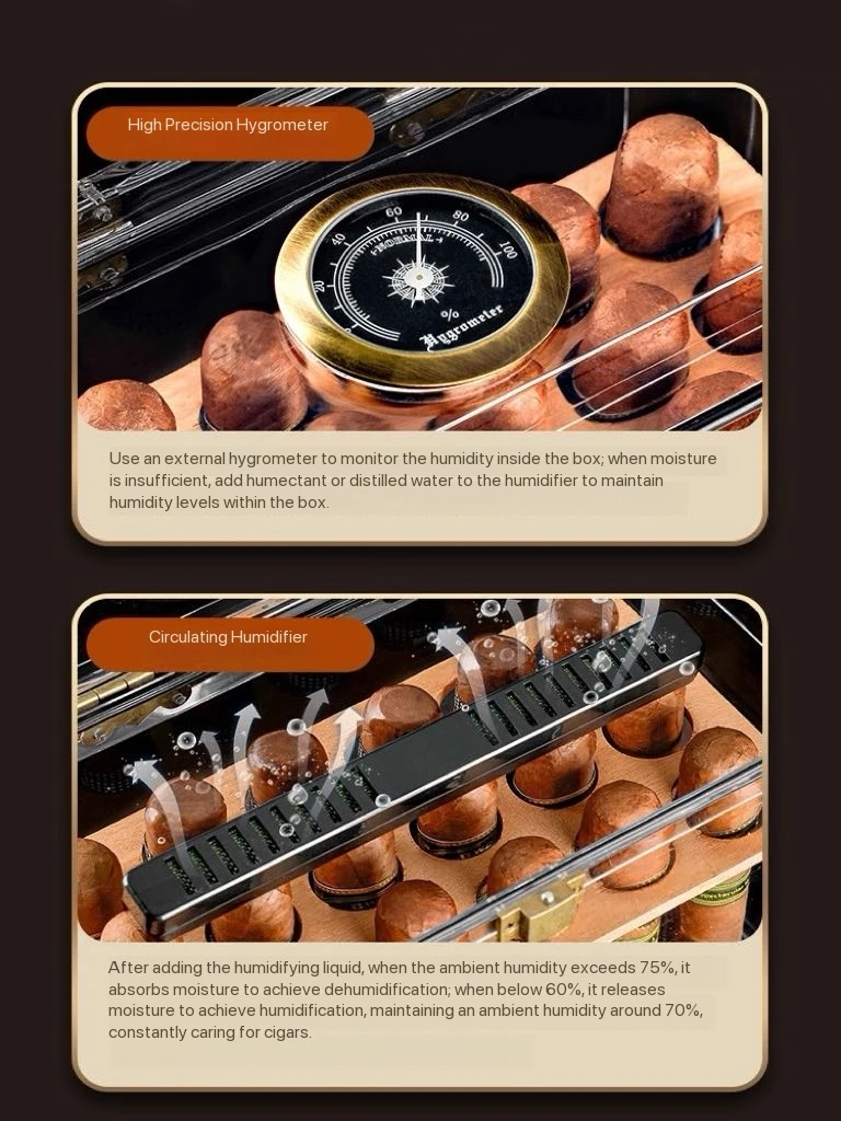 Acrylic Moisturizing Cigar Box, Moisture-Proof And Insect Proof Buckle Transparent Large Capacity Cigar Box.