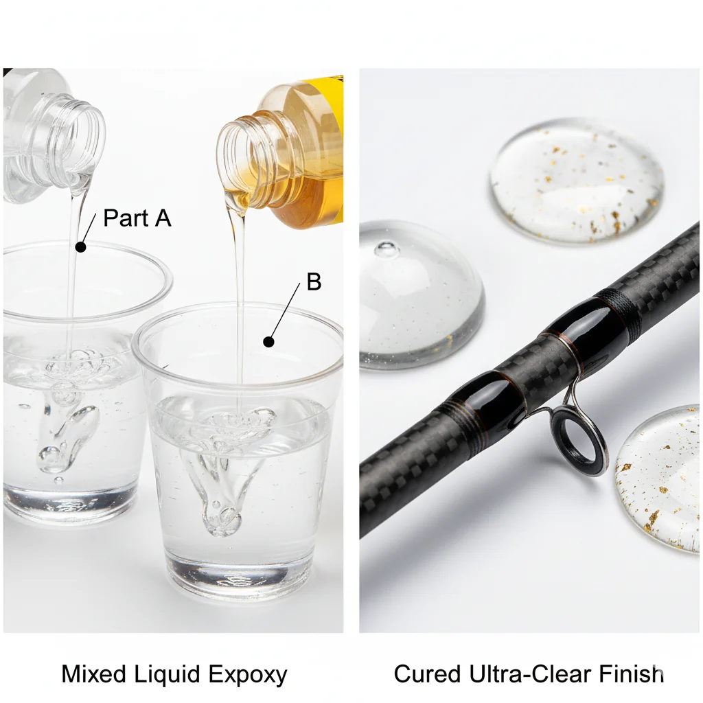100 ml x2 Epoxidharz AB-Kleber für den Rutenbau, kristallklares Harz für die Reparatur von Angelruten, Beschichtungskomponente, DIY-Finishing-Set ZORILYNX – Detail 3