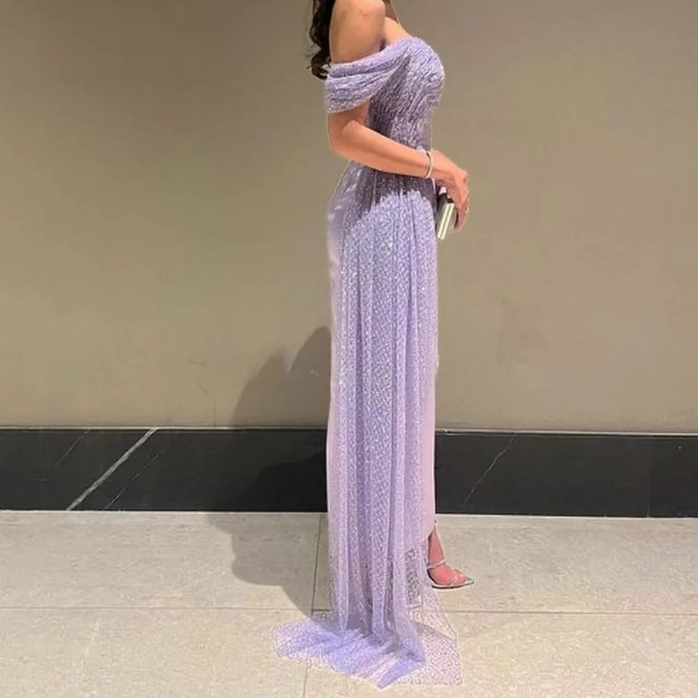 Sparkle Sheath Anke Length Evening Dresses Sequin Vertically Tulle Formal Occasion Gown فساتين نسائيه vestidos de 15 quinceañera