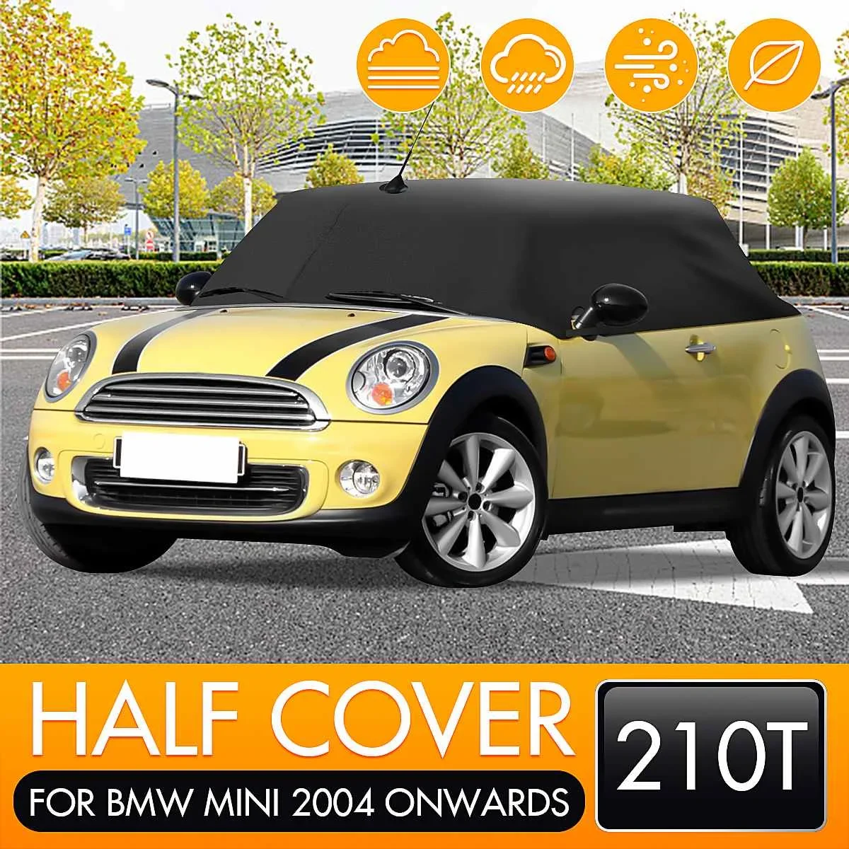 

210T Roof Top Hood Car Cover Auto Half Body Cover Waterproof Dust-proof Anti-UV For BMW Mini R55 R56 R60 R61 F55 F56 2004-on