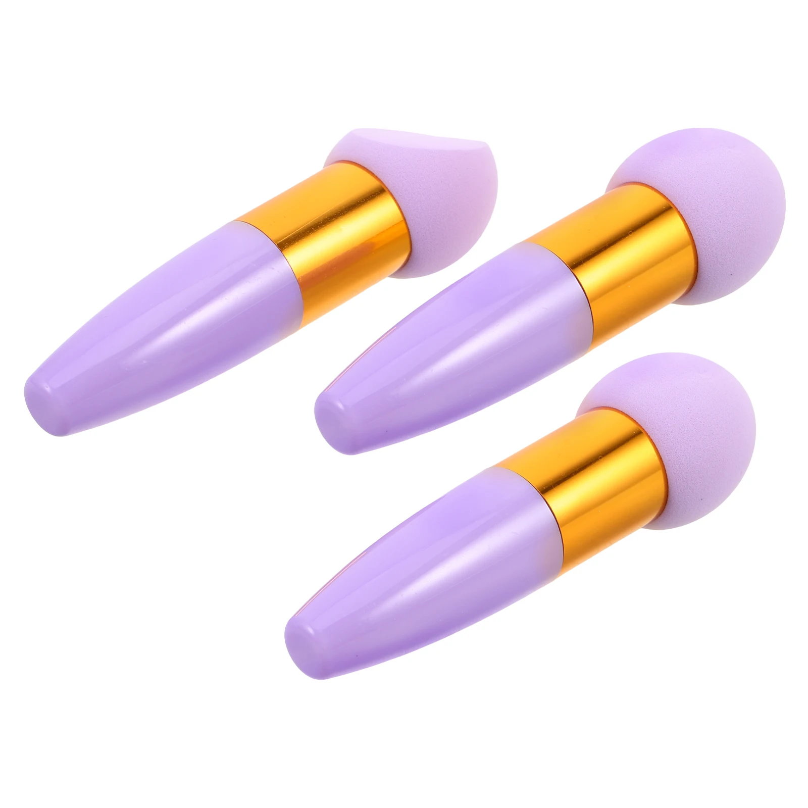 3 Stück abgewinkelter Make-up-Schwammgriff, Puff Foundation, Pudermischung, wiederverwendbar, tragbar, Beauty-Tool für Touch-Ups unterwegs
