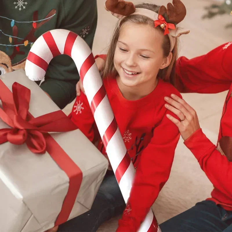 Bastoni di natale gonfiabili palloncino lecca-lecca decorazione di buon natale per la casa ornamenti di natale decorazioni per esterni regali