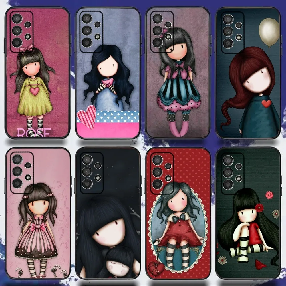 Cartoon Girl Kid Santoro_Gorjuss Phone Case For Samsung S24,S21,S22,S23,S30,Ultra,S20,Plus,Fe,Lite,Note,10,9,5G Black Soft Cover