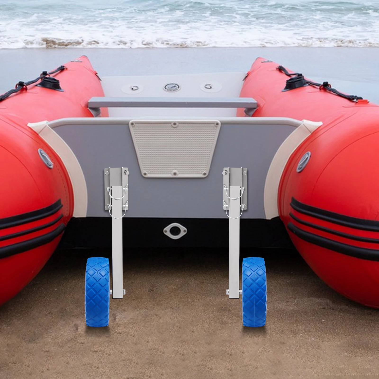 

Inflatable Boat Trailer Wheels, Boat Transom Launching Wheels, 330 lbs Load-Capacity Inflatable Boat Kayak Cart Wheels