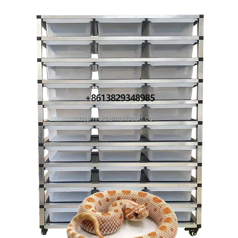 Pet furniture Reptile supplies Reptile base breeding rack system Gecko snake breeding rack with tub tray wheels