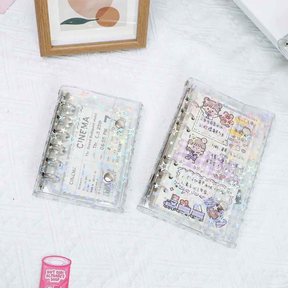 M5 A6 A7 Budget Binder Cover Clear Glitter PVC Binder Refillable Notebook for Photos Pictures Albums Planner Folder Organizer image 4