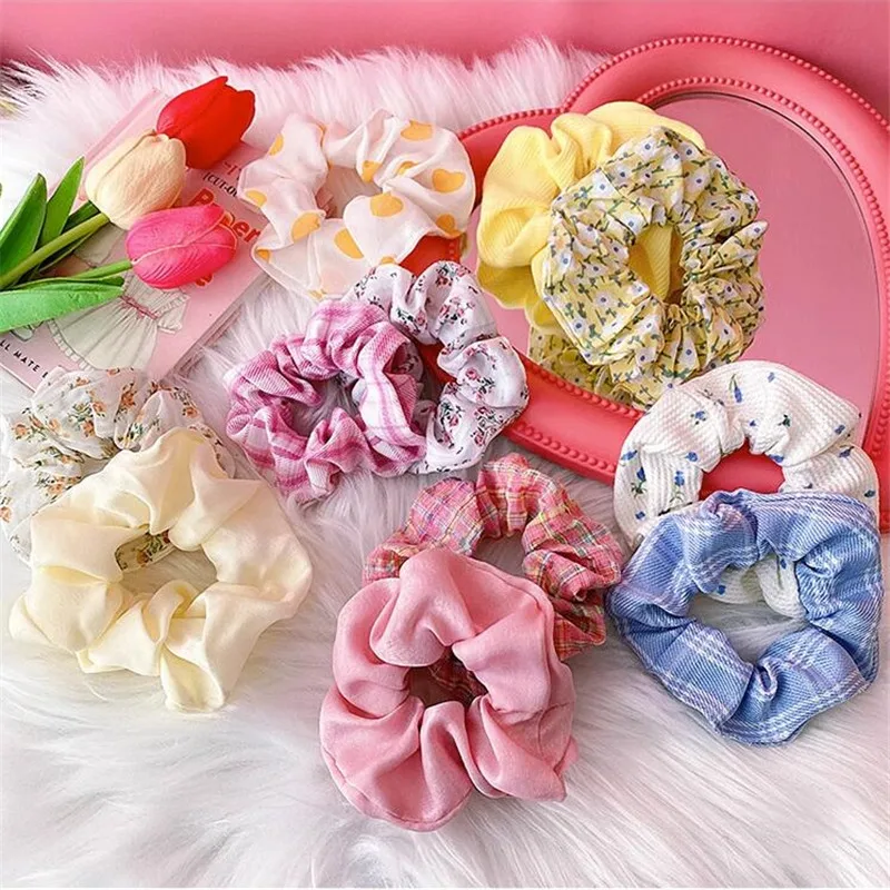 10Pcs/Lot Hair Accessories Girls Cute Head Large Items Elastic Hair Bands Cartoon Flower Headband Sweet Suits Children Headdress