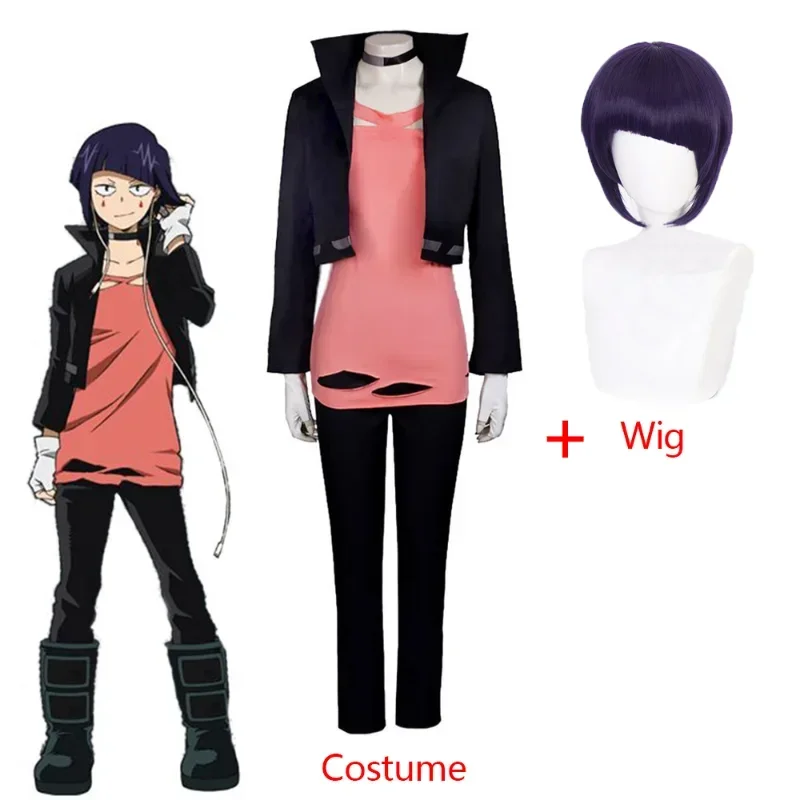 Anime My Hero Academy Jiro Kyoka Cosplay Costume Wig Jacket Suit Boku No Hero Academy Uniform Party Halloween Cosplay Costumes