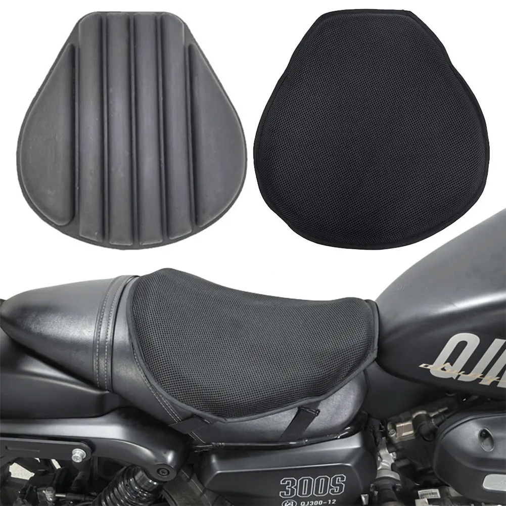 Seat Cushion Pad Anti-slip Breathable Motorbike Comfort Seat PU + Mesh Fabric Motorcycle Moped Seat Cover Motorcycle Accessories