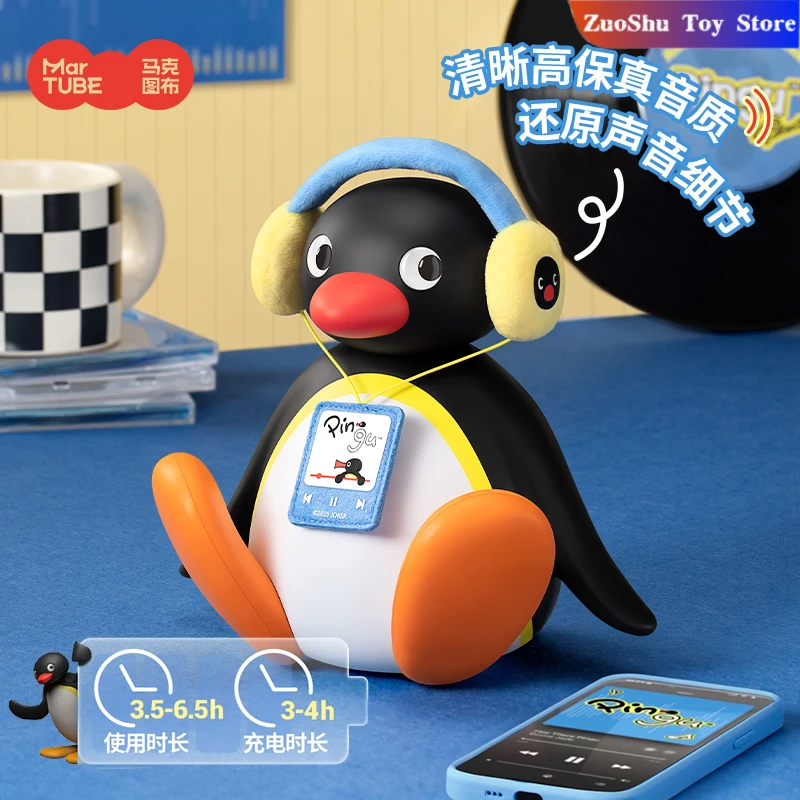 

Martube New Pingu Listening To Music Shaking Head Speaker Portable Mini Bluetooth Speaker Desktop Decorative Birthday Kids Gift