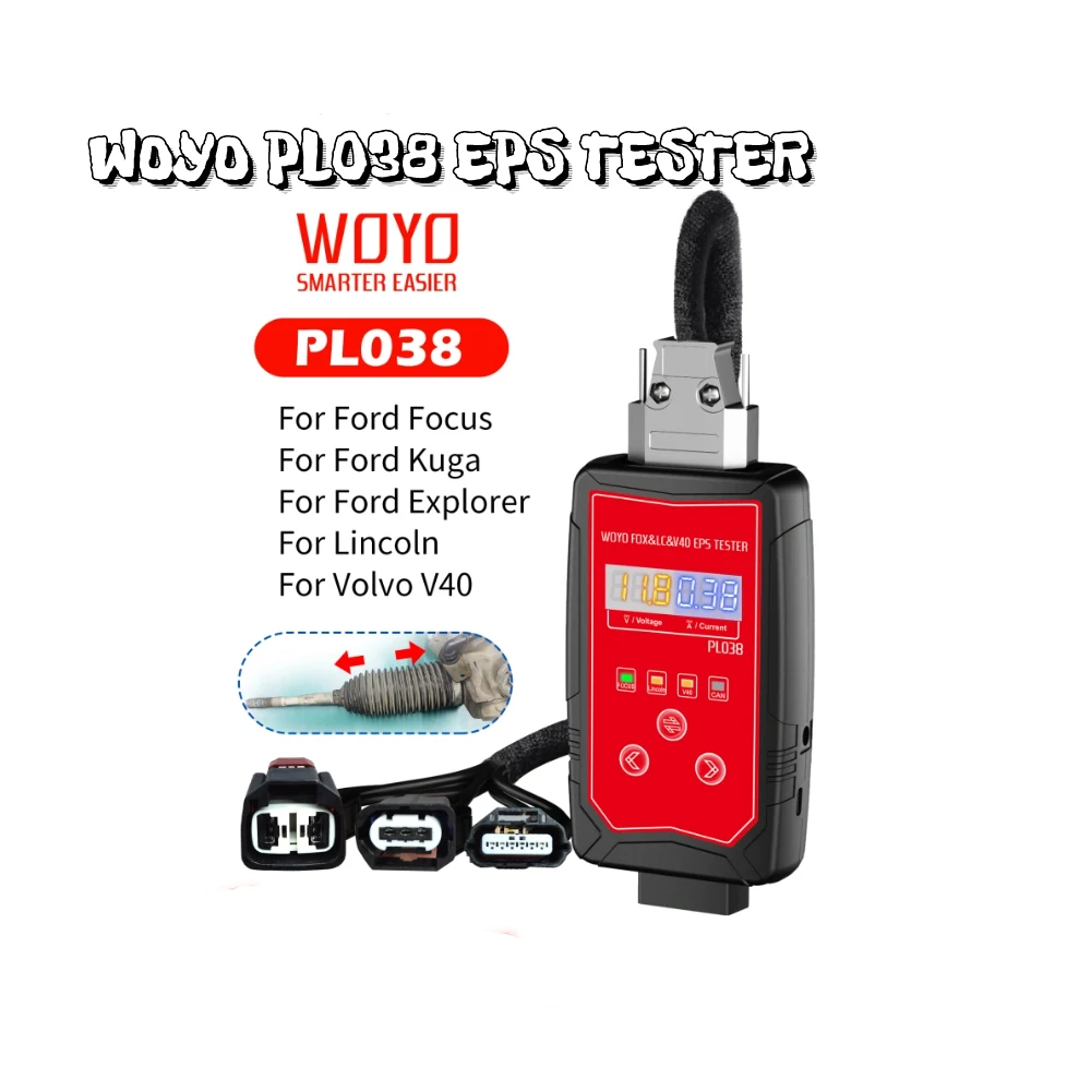 WOYO PL038 for Ford Focus for Kuga Explorer for Lincoln for Volvo V40 Iron Shell Electric Power Steering Wheel Motor EPS Tester