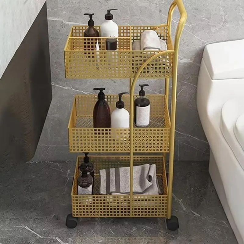Newly Designed Kitchen Bathroom Storage Rack with Trolley for Beauty Salon Restaurant