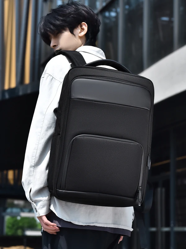 

Fall 2025 Men's Double oulder Bapa Simple Commuter Large Capaci Laptop Bapa Casual Sle Polyester Material