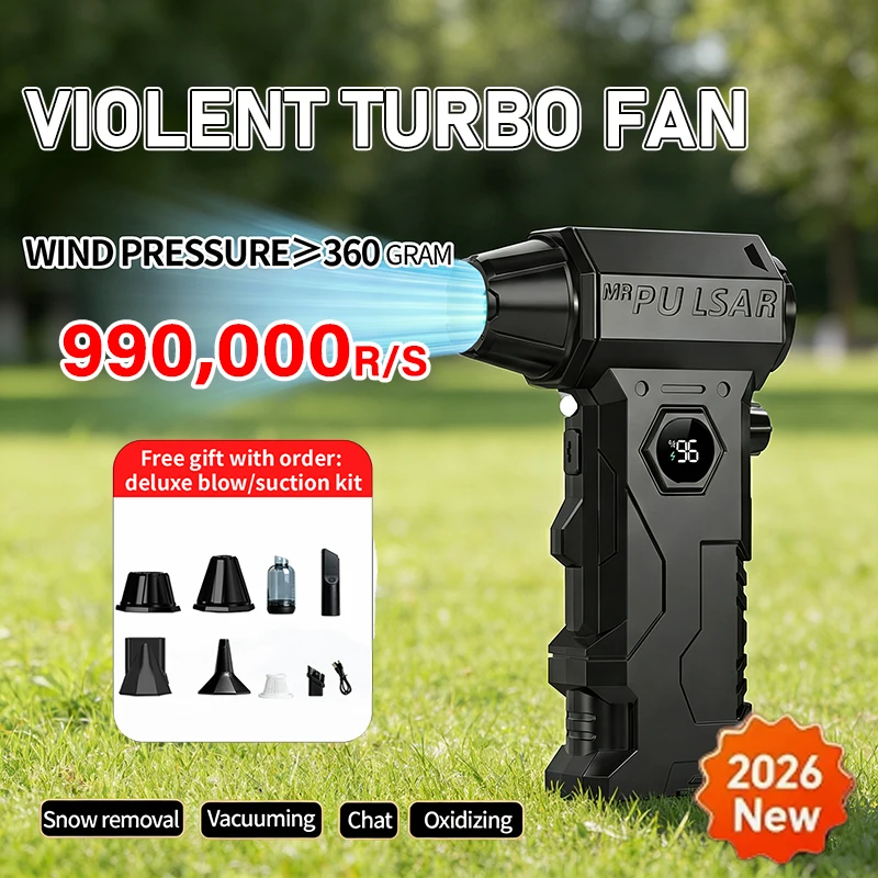

Мощный портативный вакуумный пылесос-воздуходувка Violent Turbo Fan 990000 об/мин с бесщеточным двигателем, ручной, перезаряжаемый, для чистки ПК, модель 2026