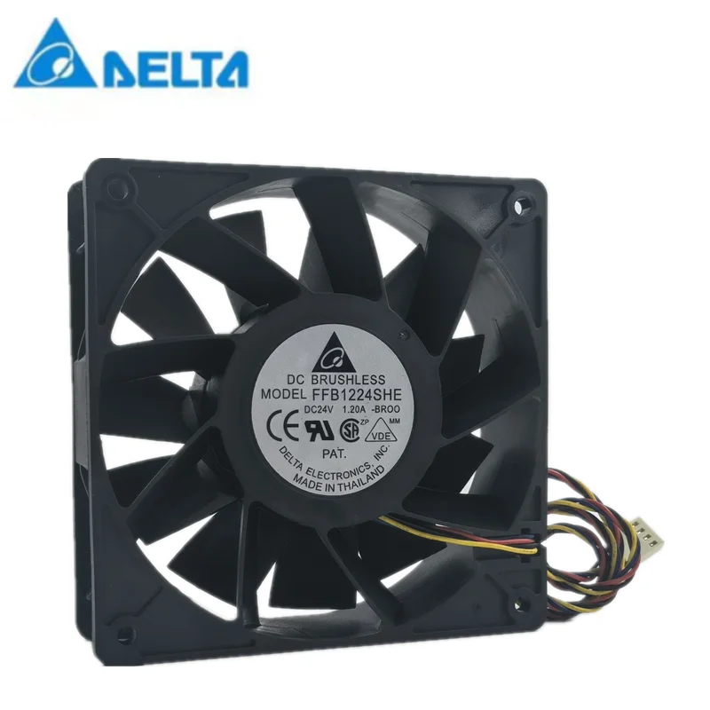 

New delta FFB1224SHE 24V 1.2A 12038 12cm large air volume server cooling fan