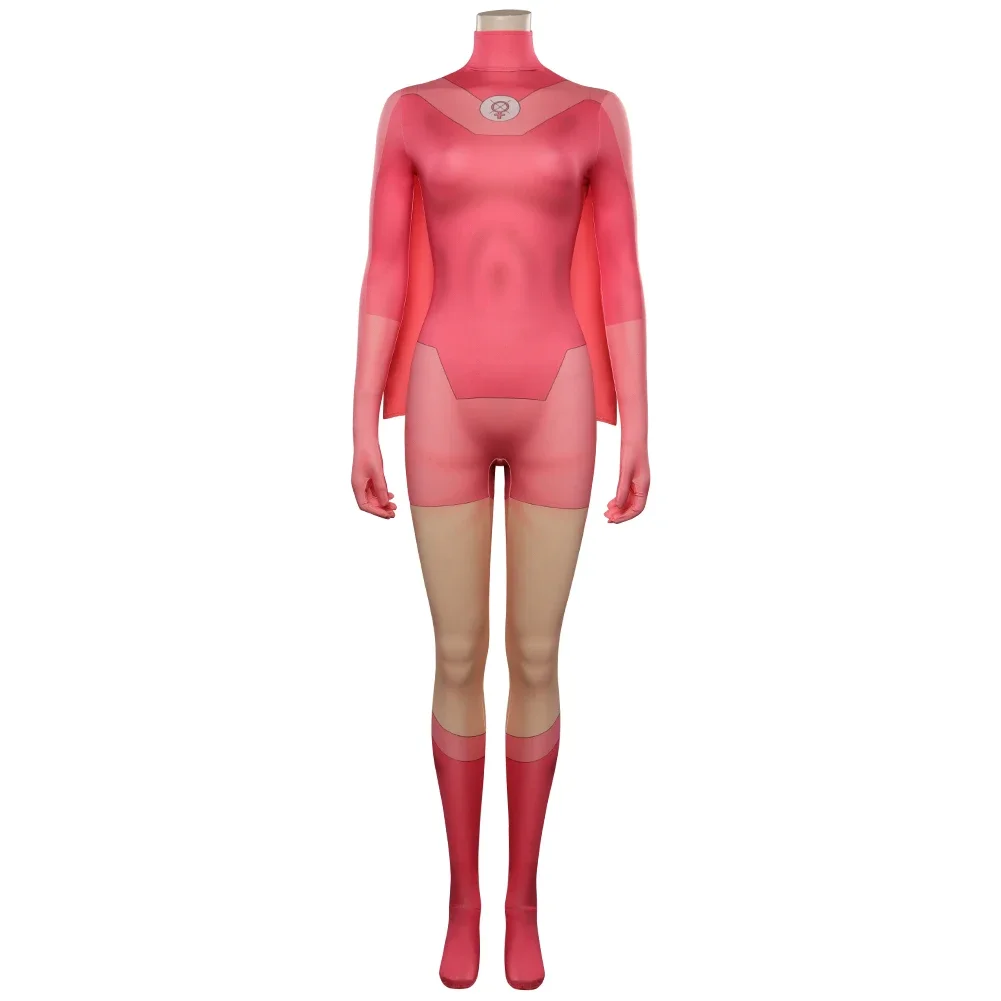 

New 2026 Invincible Atom Eve Cosplay Fantasia Costume Disguise Adult Women Jumpsuit Cloak Outfits Female Halloween Carnival Suit