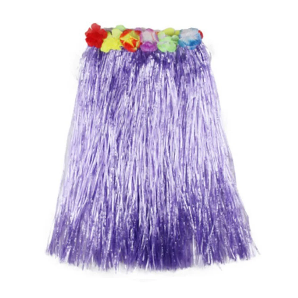 4 stuks 40 cm kinderen tropische hula dans rok verstelbare tailleband kleurrijke bloemen kostuum voor strand luau partijen Hawaii gras rok