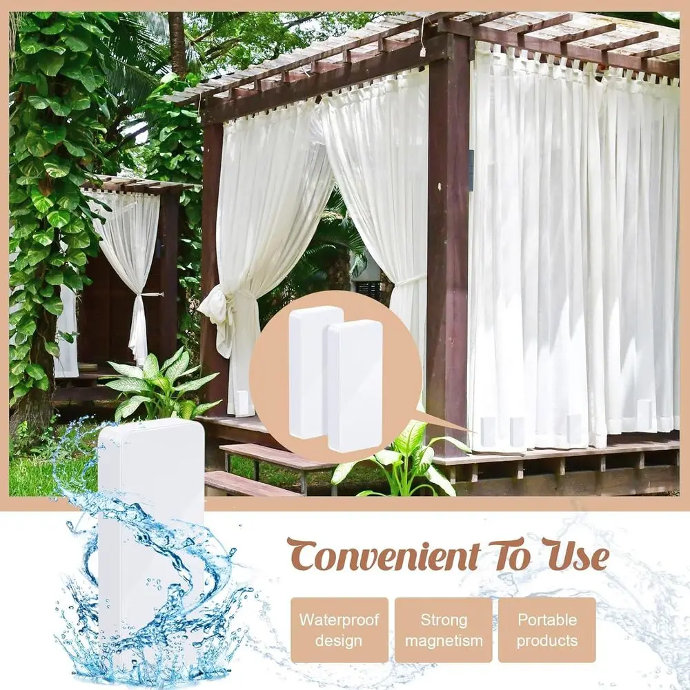 야외, 가정, 샤워실, 바람에 강한 식탁보용 헤비 듀티 방수 자석 커튼 무게 40개(흰색)