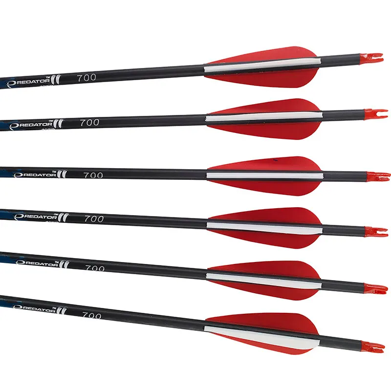 

6/12pcs ID6.2mm 30/32Inch Pure Carbon Arrow Plastic Vanes Sp300 340 400 500 600 700 800 for Compound/Recurve Bow Archery Hunting