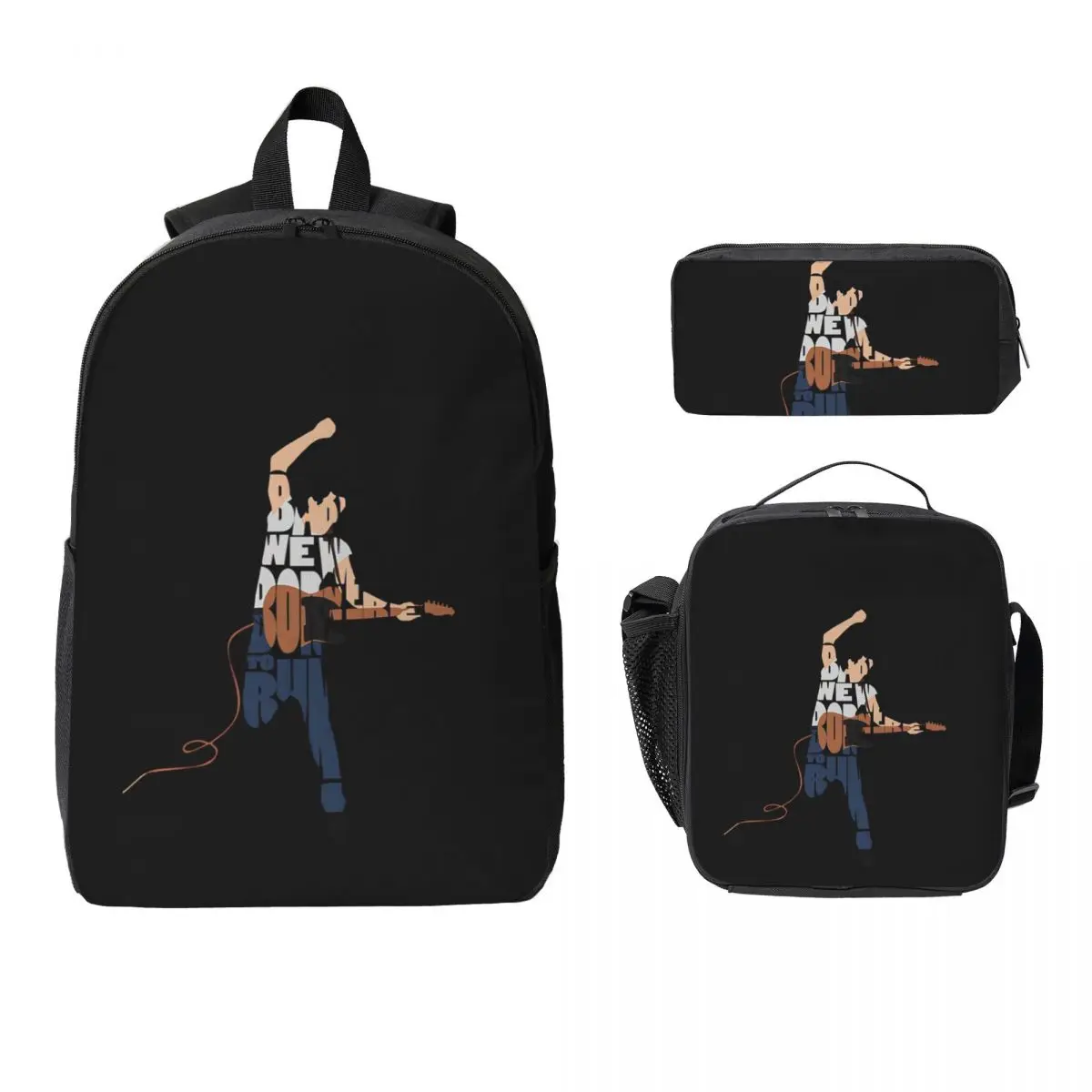 

Bruce Springsteen Backpack Student Boys Girls BookBag School Bag Laptop Shoulder Bags 3ps Insulated Lunch Bag Pencil Case