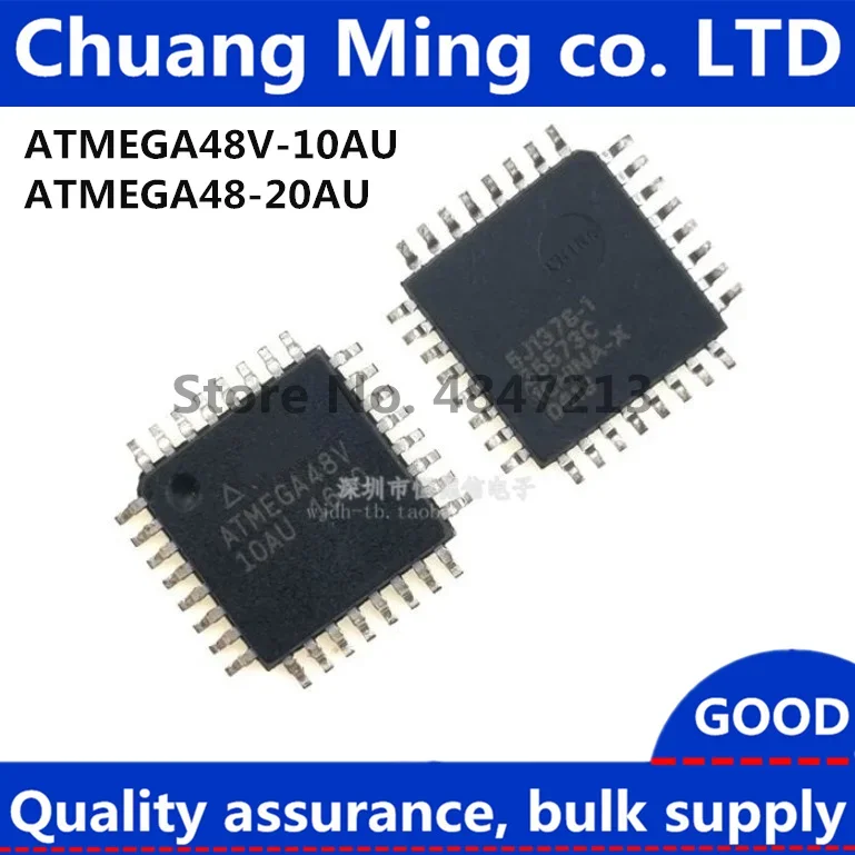 Free Shipping 100pcs/lot ATMEGA48V ATMEGA48V-10AU ATMEGA48 ATMEGA48-20AU QFP-32