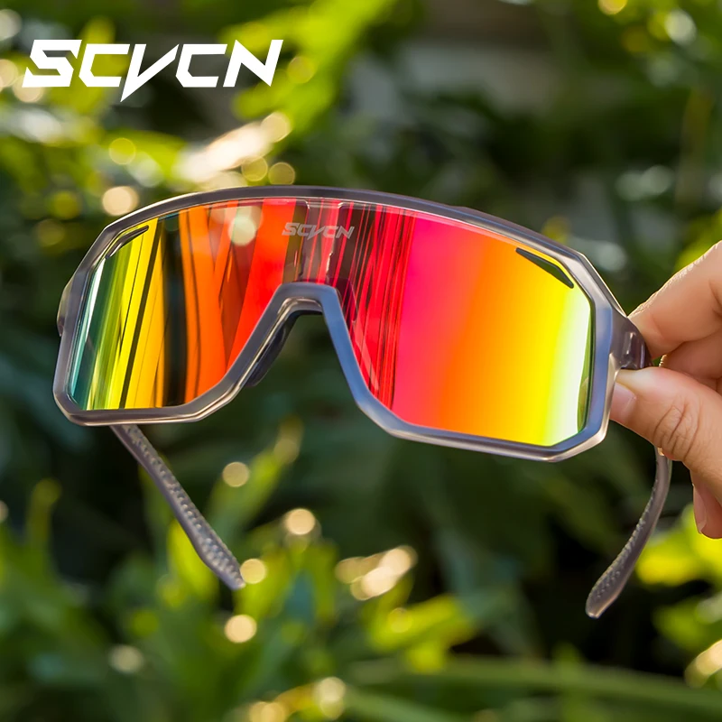 SCVCN Cycling Glasses Fashion Sunglasses for Men MTB Bike Road Bicycle Eyewear Cycle Goggles Sports UV400 Hunting Driving