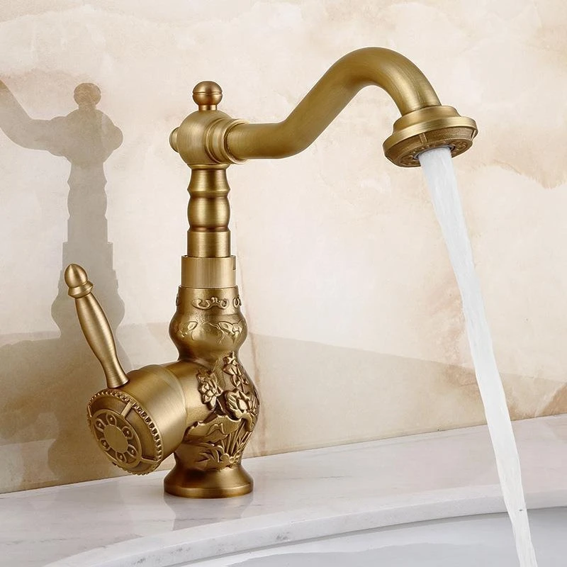 Antique faucet hot and cold retro all copper basin faucet household