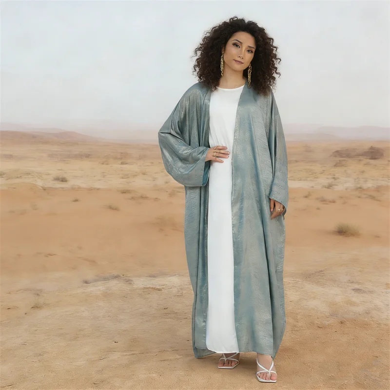 

Нарядное платье-абайя для женщин, мусульманское платье, кимоно, кардиган, исламская одежда, турецкая кебая, марокканский кафтан, женская роба для Рамадана и Ид.