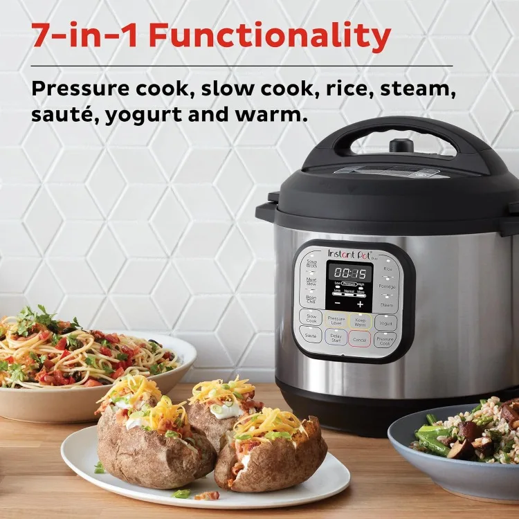 Duo 7-in-1 Mini Electric Pressure Cooker, Slow Rice Cooker, Steamer, Sauté, Yogurt Maker, Warmer & Sterilizer