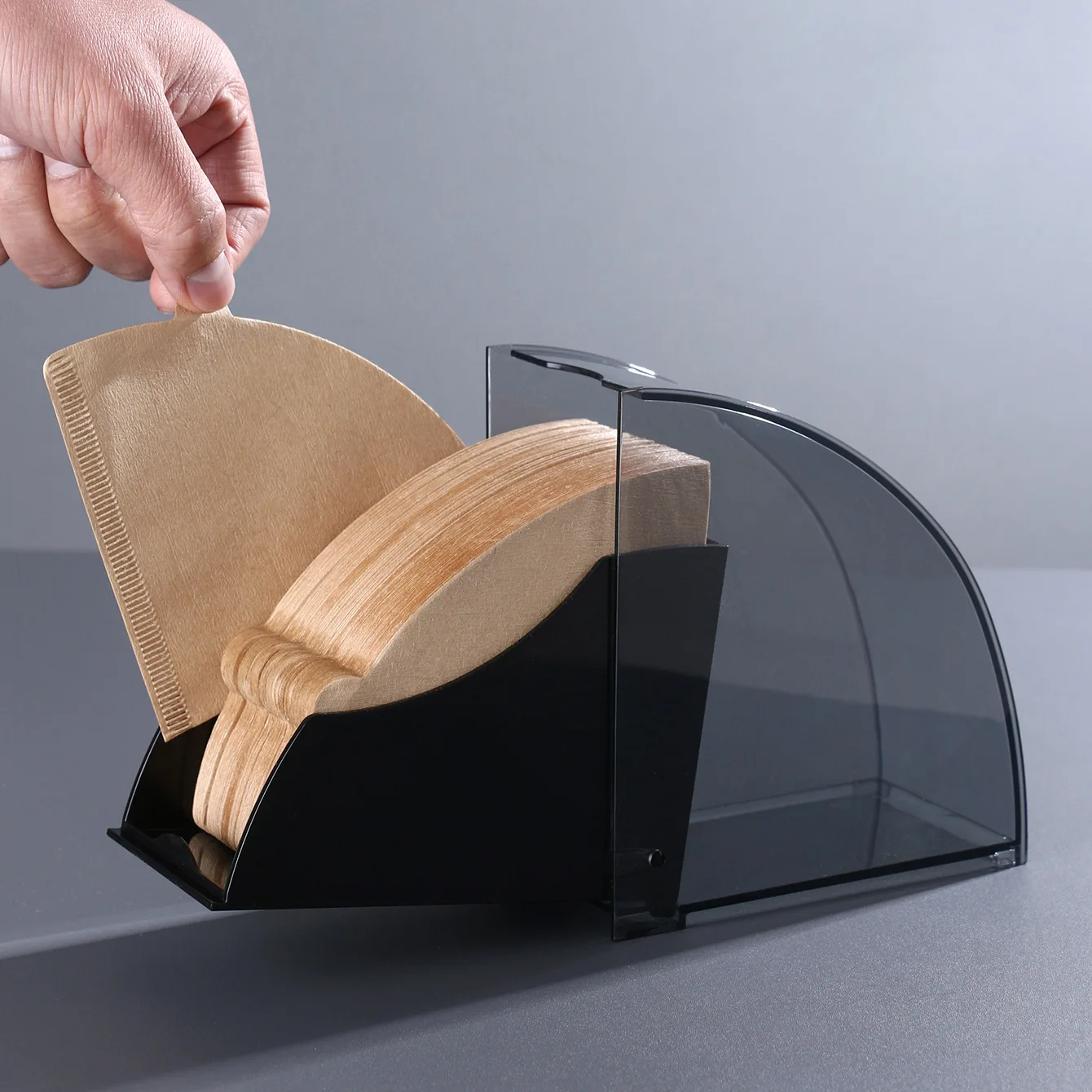 Coffee Filter Paper Holder V01 Filter Paper Box Coffee V02 Filters Papers Fan-shaped Filter Paper Dust-proof Storage Box Plastic