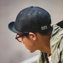 Maden Retro Peaked Cap for Men Designer Beret Streeetwear Short Brim Flip Hat Casual Newsboy Hats Jeans Blue Khaki Amekaji Wear