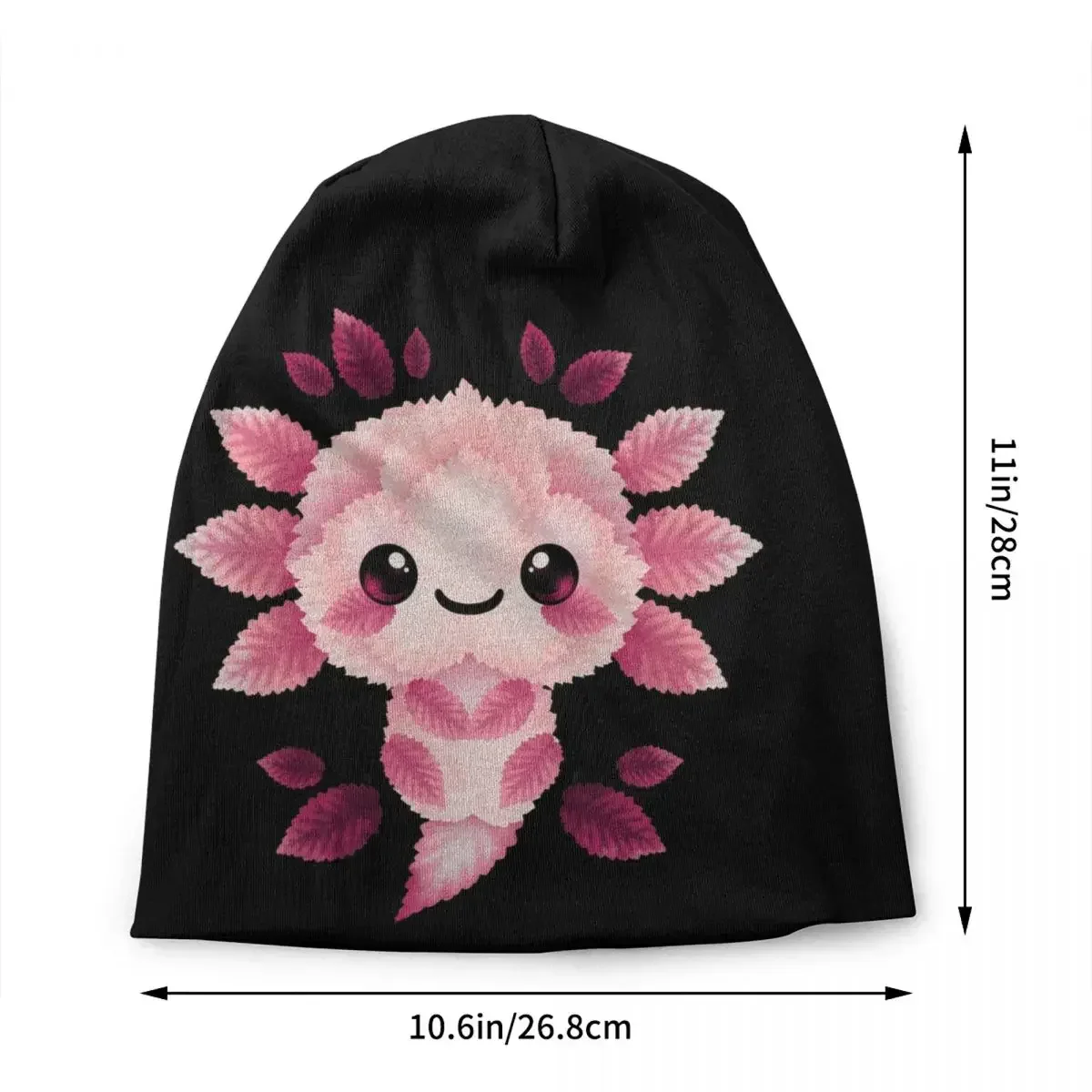 Axolotl Of Leaves Skullies Beanies Caps Unisex Winter Warm Knit Hat Fashion Adult Salamander Animal Bonnet Hats Outdoor Ski Cap