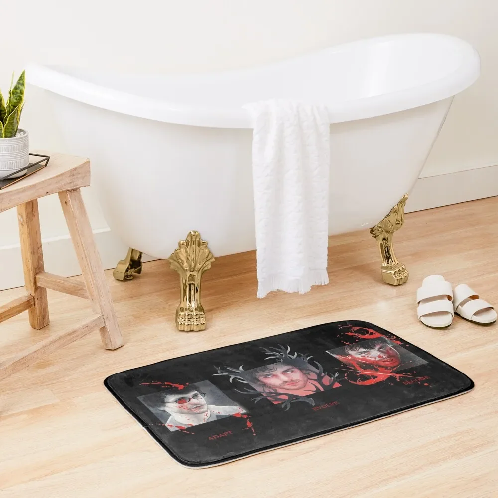 ADAPT,EVOLVE,BECOME w/o background / Will Graham / HANNIBAL Bath Mat Kitchen Bath Rugs For Bathroom Mat