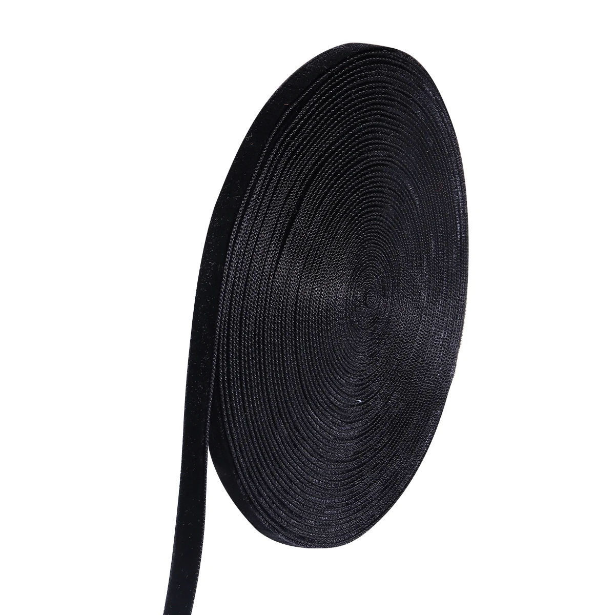 5-10 Yards/Rolle Samtbänder Schwarz Weinrot Farbe Single Face Beflockung Gurtband für DIY Weihnachten Handwerk Verpackung Dekoration – Detail 8