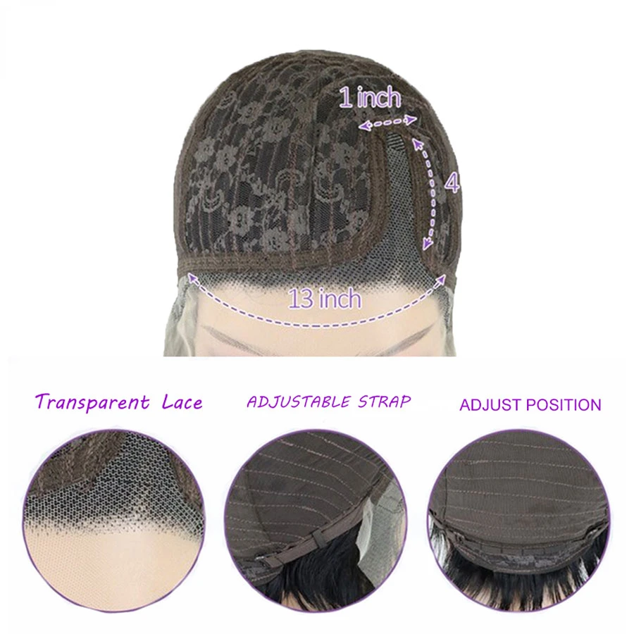 Deep Wave Curly Wave Pixie ตัดวิกผมผู้หญิง 13x1 T ลูกไม้ด้านหน้าวิกผมผมมนุษย์ผู้หญิง Pre - plucked Jerry Curl Human Hair