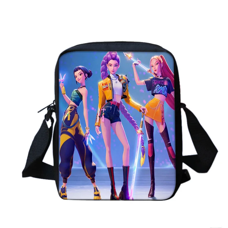 Huntrix Kpop printed shoulder bag for primary and secondary school students in the witch hunting group portable crossbody bag