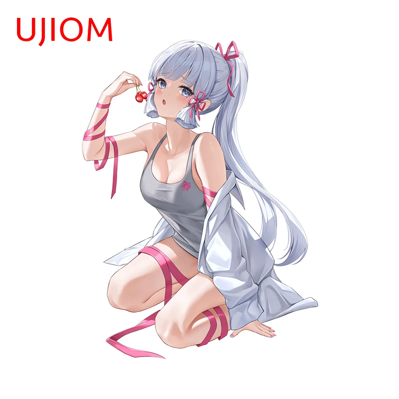 UJIOM 13cm × 9.6cm Genshin Impact Ayaka Kamisato Sexy Wall Stickers Popular Character Alluring Decals Edgy Room Accessories