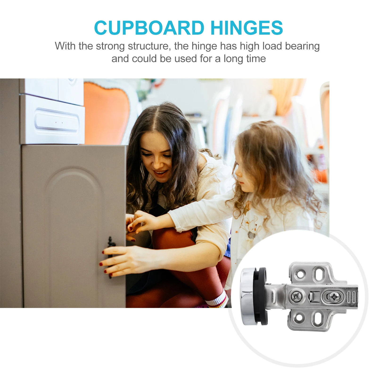 

2Pcs Hydraulic Glass Hinges Thickened Heavy Duty Silent Adjustable for Kitchen Wardrobe Cabinets Door Furniture
