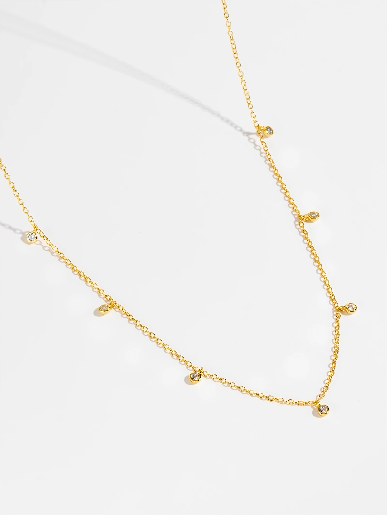 ANDYWEN 925 Sterling Silver Gold Round CZ Charm Pendant Chain Choker Women Double Chain Necklace 2021 Fashion Luxury Jewelry — zdjęcie 2