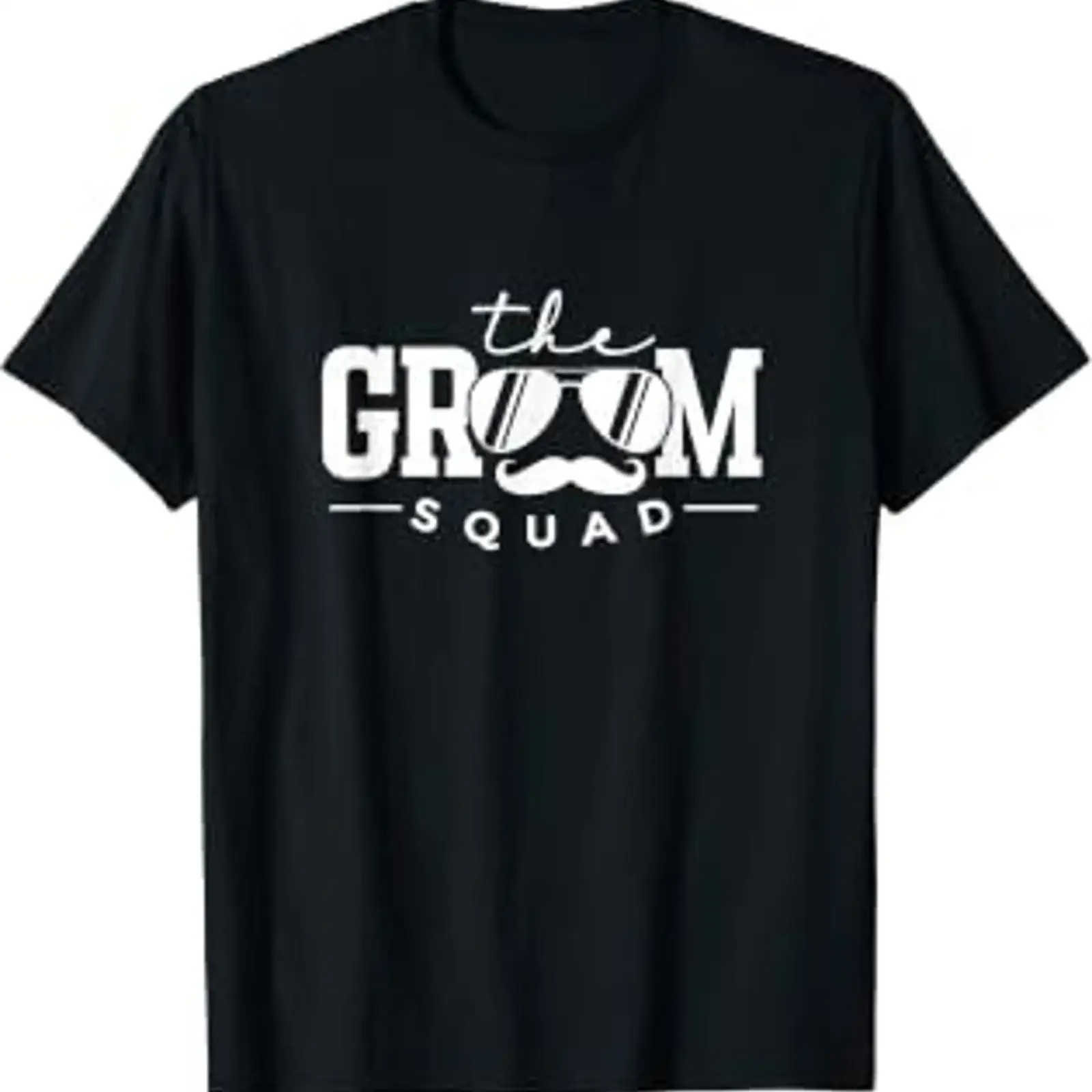 Camiseta The Groom Squad con estampado de gafas de sol para boda, despedida de soltero, padrinos de boda, negra, vintage, lavada, unisex, transpirable, con gráfico de moda