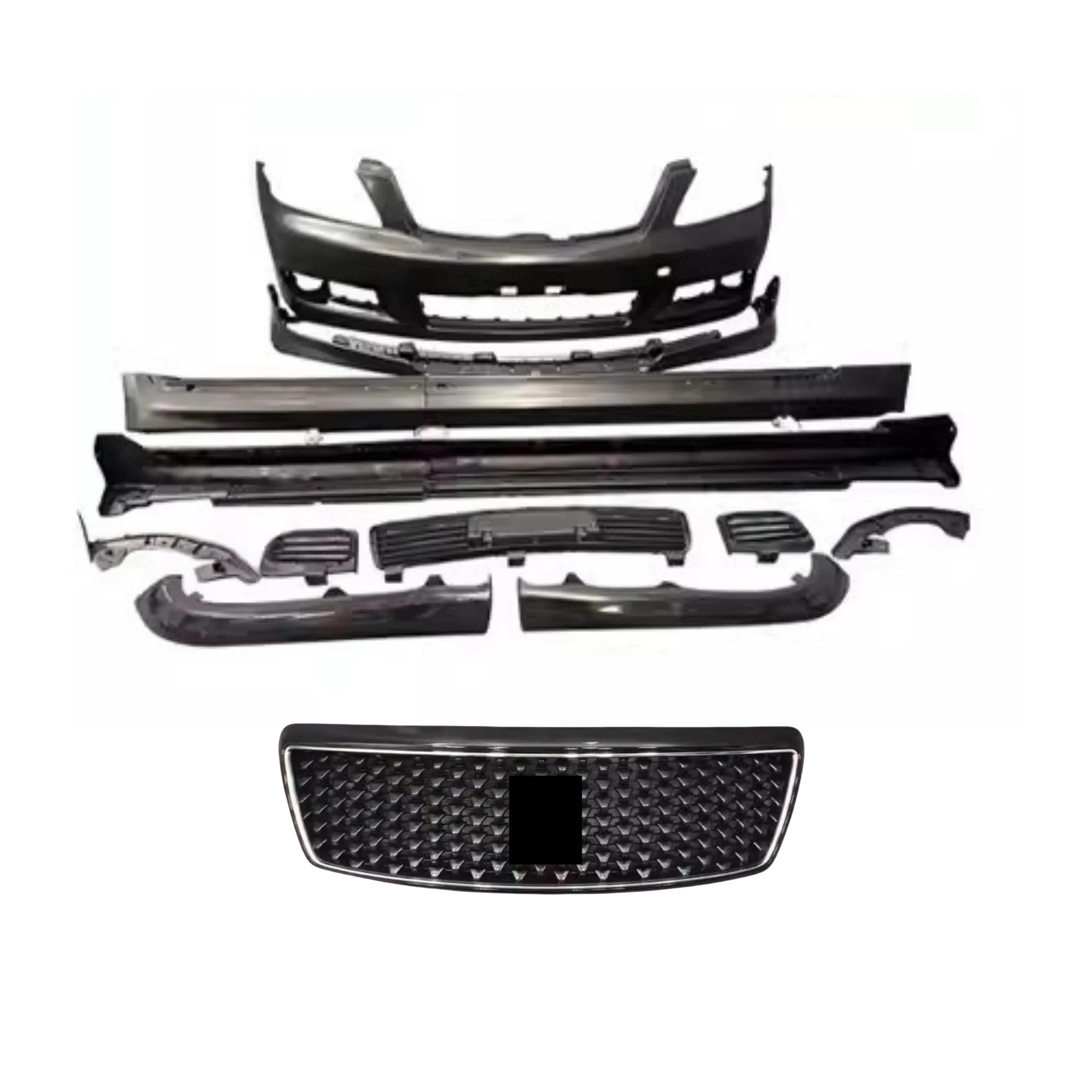 Front bumper assembly Side skirt Grille for Toyota Crown 12th 2005-2009 modified Auto big surround Body kit Car Accessories