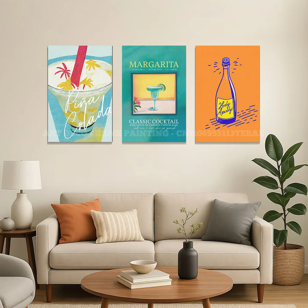 Classic Cocktail Canvas Poster Bar Wall Art Negroni Old Fashioned Cosmopolitan Mimosa Print Home Decor Kitchen Dining Room Gift view 2