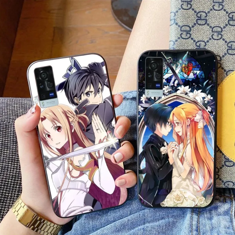 SAO Kirito Asuna Smart Phone Case for VIVO Y95 Y93 Y31 Y20 V19 V17 V15 Pro X60 NEX Black Soft Phone Cover Funda