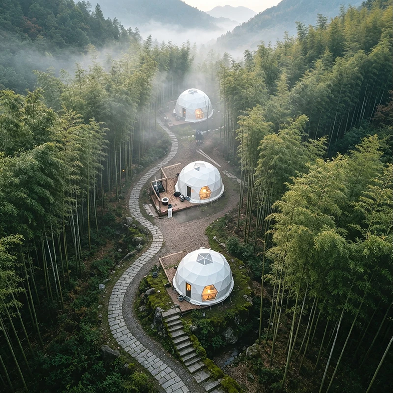 High Quality Dome Tent Luxury Geodesic Dome House for Resort Camping Hotel Outdoor Glamping System with Transparent View Design