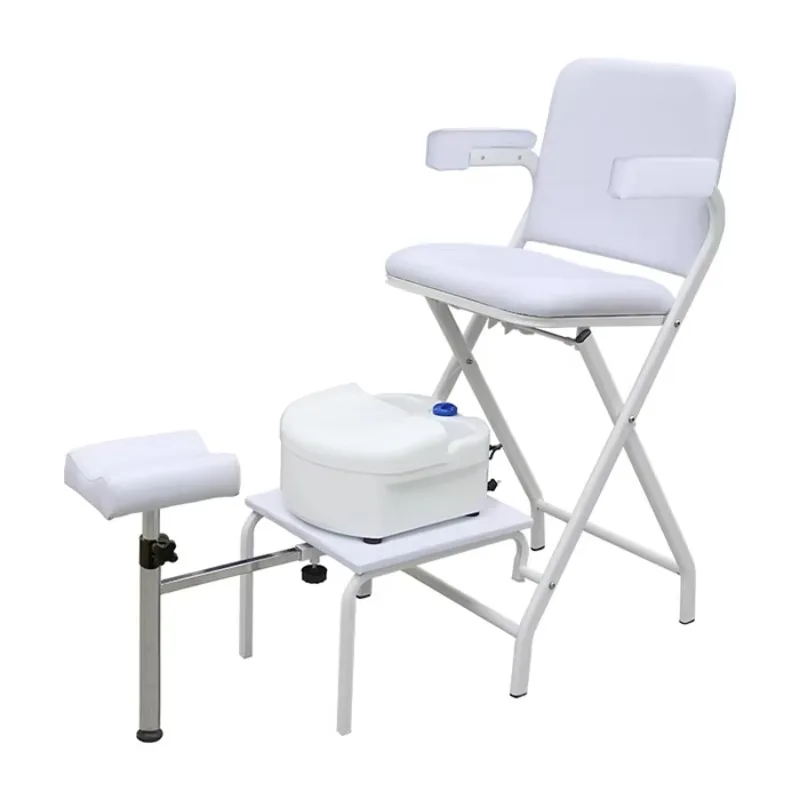 Folding PU Leather Pedicure Spa Chair Adjustable Footrest Height Color Available for Nail Salon